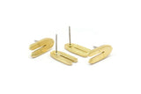 Earring Studs, 6 Raw Brass - Brass U Shape Earrings - Brass Earrings - Earrings (17x8x1.5mm) N1632