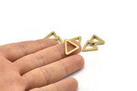 17mm Triangle Charm - 24 Raw Brass Triangle Charms (17x2mm) D0017
