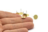 Brass Round Earring 12 Raw Brass Round Stud Earrings (10x0.45mm) M01357 A2409