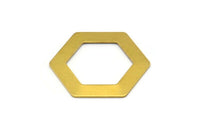 Hexagon Choker Charm, 6 Raw Brass Hexagon Blanks (30x0.80mm) D0151