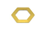 Honeycomb Brass Charm, 12 Raw Brass Hexagon Blanks (30x0.80mm) D0151