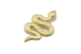 Gold Snake Charm, Gold Plated Brass Snake Pendants With 1 Loop, Charms, Findings (39x22x2mm) N1595