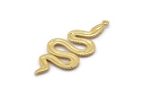 Gold Snake Pendant, Gold Plated Brass Snake Pendants With 1 Loop, Charms, Findings (47x20x2.3mm) N1596 H1601