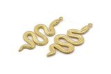 Gold Snake Pendant, Gold Plated Brass Snake Pendants With 1 Loop, Charms, Findings (47x20x2.3mm) N1596 H1601