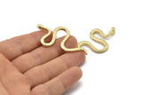 Gold Snake Charm, Gold Plated Brass Snake Pendants With 1 Loop, Findings (53x26x2.3mm) N1574 Q1086