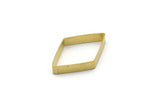 Brass Diamond Charm, 12 Raw Brass Open Diamond Ring Charms (20x32x5x0.6mm) D0140
