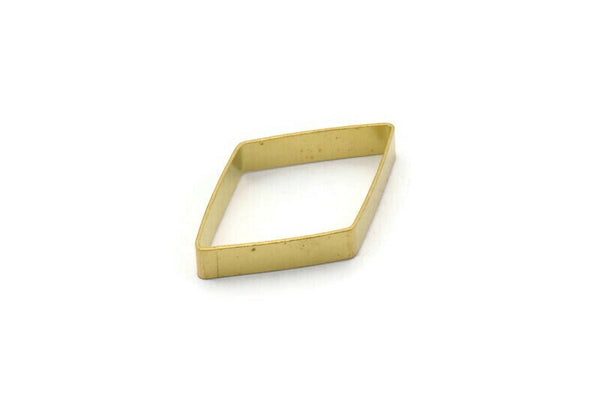 Brass Diamond Charm, 12 Raw Brass Open Diamond Ring Charms (20x32x5x0.6mm) D0140