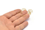 Brass Moon Ring, 50 Raw Brass Moons (15x8.5mm) Bs1163m D0150