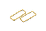 Brass Rectangle Ring, 50 Raw Brass Open Rectangle Connectors (9x24x1mm) D0193