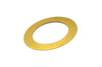 Retro Circle Connector, 12 Raw Brass Oval Blank  (32x23mm)  D0205