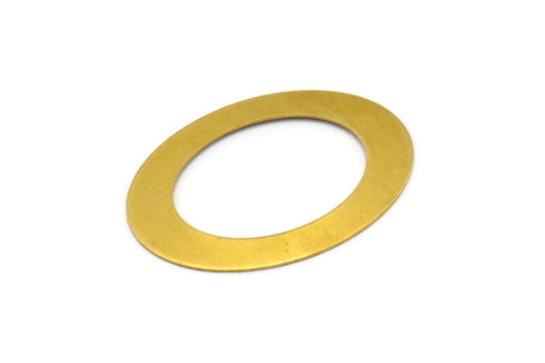 Retro Circle Connector, 12 Raw Brass Oval Blank  (32x23mm)  D0205