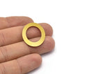 Retro Circle Connector, 12 Raw Brass Oval Blank  (32x23mm)  D0205
