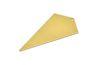 Necklace Triangle, 6 Raw Brass Triangle Charms with 1 holes (54x29x0.60mm) U013