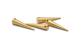 Ham Pirinç Sivri Uç, 5 Ham Pirinç Sivri Uçlu Kabile Kolye (30x7mm) A0767