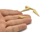Ham Pirinç Sivri Uç, 5 Ham Pirinç Sivri Uçlu Kabile Kolye (30x7mm) A0767