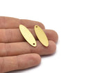 Brass Petal Blank, 12 Raw Brass Marquise Blanks With One Hole (35x10x0.80mm) B0166