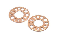 Moon Phases Pendant, 1 Rose Gold Plated Brass Circle Pendants, Earring Findings (33x1mm) U121 Q0334