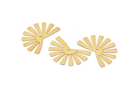 Gold Sun Charm, 6 Gold Plated Brass Rising Sun Flag Charms With 1 Hole, Findings, Earrings (25x17x0.60mm) D989 Q0922