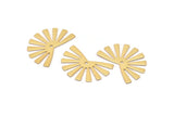 Gold Sun Charm, 6 Gold Plated Brass Rising Sun Flag Charms With 1 Hole, Findings, Earrings (25x17x0.60mm) D989 Q0922