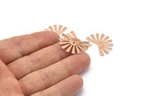 Rose Gold Sun Charm, 6 Rose Gold Plated Brass Rising Sun Flag Charms With 1 Hole, Findings, Earrings (25x17x0.60mm) D989 Q0922
