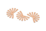 Rose Gold Sun Charm, 6 Rose Gold Plated Brass Rising Sun Flag Charms With 1 Hole, Findings, Earrings (25x17x0.60mm) D989 Q0922