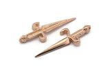 Knight&#39;s Sword Pendant, Rose Gold Plated Brass Sword Pendants (50x19mm) N0225 Q0660