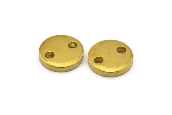 Brass Circle Button, 6 Raw Brass Circle Button Blanks (15x3mm) Y207