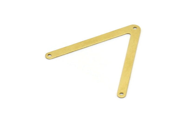 Brass V Connector, 10 Raw Brass Geometric Charms (30x33x0.45mm) Y224