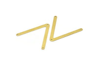 Brass V Connector, 10 Raw Brass Geometric Charms (30x33x0.45mm) Y224