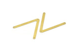 Brass V Connector, 10 Raw Brass Geometric Charms (30x33x0.45mm) Y224