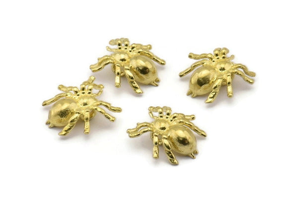 Brass Spider Pendant, Raw Brass Spider Bracelet Finding, Pendants, Necklace Findings (14x13mm) N0353