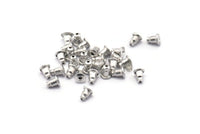 Silver Earring Stopper, 300 Silver Tone Aluminum Earring Back Stopper, Earnest (5.5x4.5mm) ( A0392 )