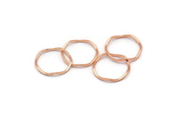 Rose Gold Circle Rings, 24 Rose Gold Lacquer Plated Brass Wavy Circle Rings, Charms (15.5x0.80mm) BS 1756 Q0444