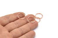 Rose Gold Circle Rings, 24 Rose Gold Lacquer Plated Brass Wavy Circle Rings, Charms (15.5x0.80mm) BS 1756 Q0444