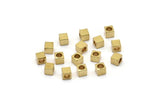 Raw Brass Tiny Square Cube Beads (3mm) Bs 1146 N0548