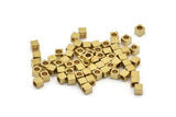 Raw Brass Tiny Square Cube Beads (3mm) Bs 1146 N0548