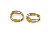 Brass Ring Setting - 20 Raw Brass Adjustable Ring Settings - (18mm) Mn50