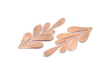 Rose Gold Leaf Charm, 2 Rose Gold Plated Brass Textured Leaf Charm Earrings With 1 Hole, Findings (62x26x0.60mm) D0680 Q0763