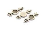 Moon and Sun, 2 Antique Silver Plated Brass, Crescent Moon, Charm Pendant, Silver Moon Phases Charm With 1 Loop (34x13x2.5mm) N1568