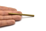 Brass Choker Findings, 5 Raw Brass Industrial Extra Long Tube Findings, (80x5mm)  D0186