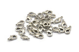 Silver Parrot Clasp, 50 Silver Tone Brass Nickel Free Lobster Clasps, Findings (10mm) (b0068)