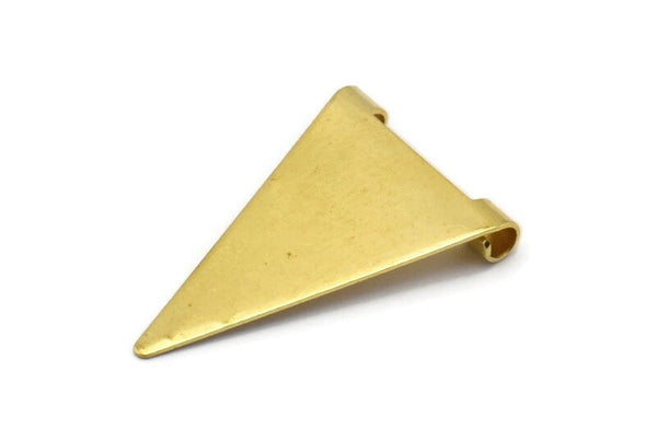 Brass Triangle Charm, 20 Raw Brass Triangle Charms with 2 Holes (17x25mm) Brs 3998   A0407
