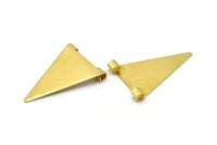 Brass Triangle Charm, 20 Raw Brass Triangle Charms with 2 Holes (17x25mm) Brs 3998   A0407