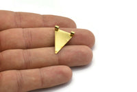 Brass Triangle Charm, 50 Raw Brass Triangle Charms With 2 Holes (17x25mm) Brs 3998 A0407