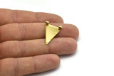Brass Triangle Charm, 50 Raw Brass Triangle Charms With 2 Holes (17x25mm) Brs 3998 A0407