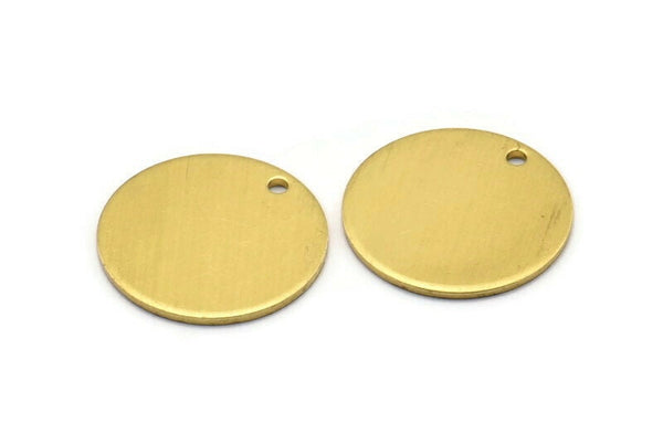 Shiny Brass Round Tag, Raw Brass Stamping Tags (20x1mm) D0382--n0661