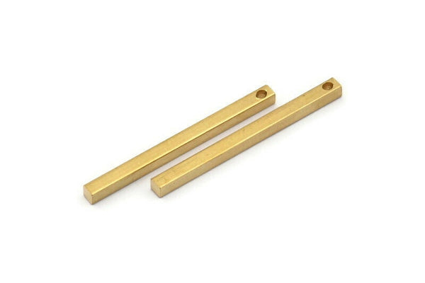 Raw Brass Bar, 12 Raw Brass Bars,Charms (2.5x2.5x35mm) D0237