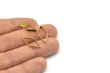 Brass Diamond Charm, 50 Raw Brass Wide Cut Open Diamond Ring Charms (9x17x0.35x2mm) D0221