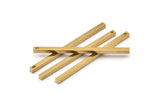 Tiny Necklace Bar, 12 Raw Brass Bars, Necklace, Earring Findings (2.5x2.5x50mm) D0239