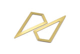 Brass Triangle Charm, 6 Raw Brass Triangle Charms With 1 Hole (54x29x0.60mm) D0351